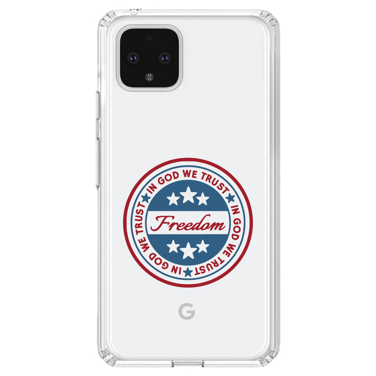 Freedom Seal, In God We Trust Clear Shockproof iPhone Case, view 23