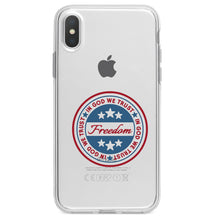 DistinctInk® Clear Shockproof Hybrid Case for Apple iPhone / Samsung Galaxy / Google Pixel - Freedom Seal - In God We Trust