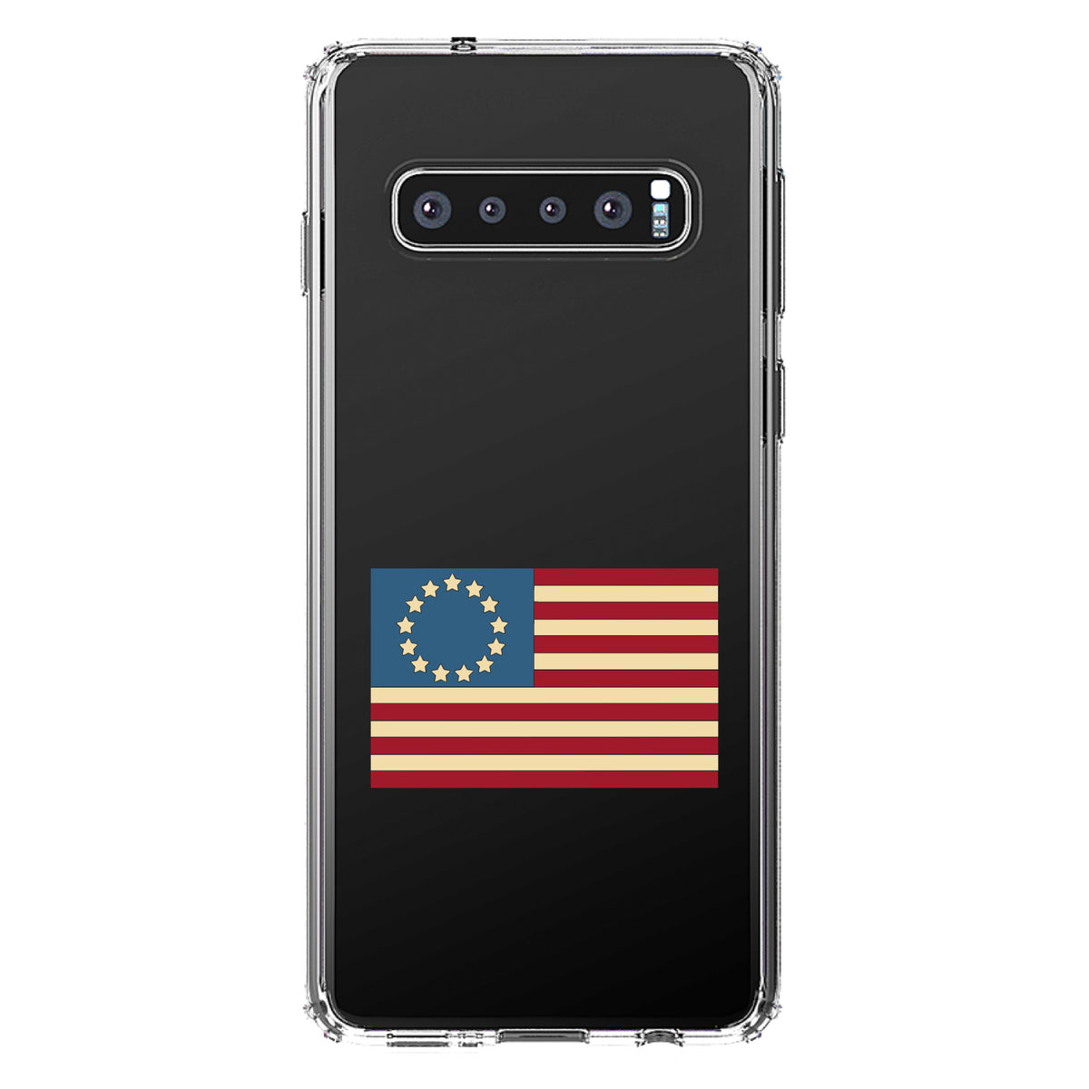 USA Colonial Flag Red White & Blue Clear Shockproof iPhone Case, view 17
