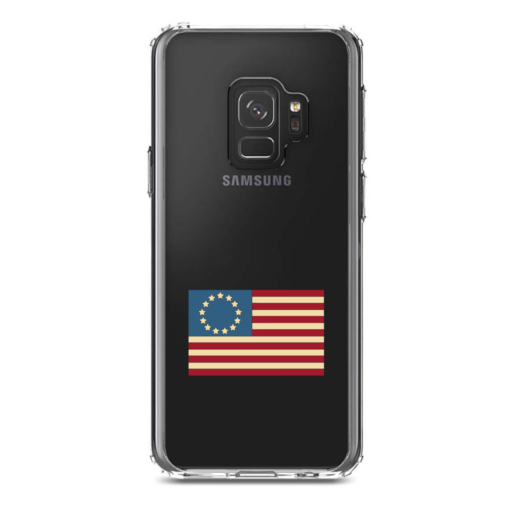 USA Colonial Flag Red White & Blue Clear Shockproof iPhone Case, view 19