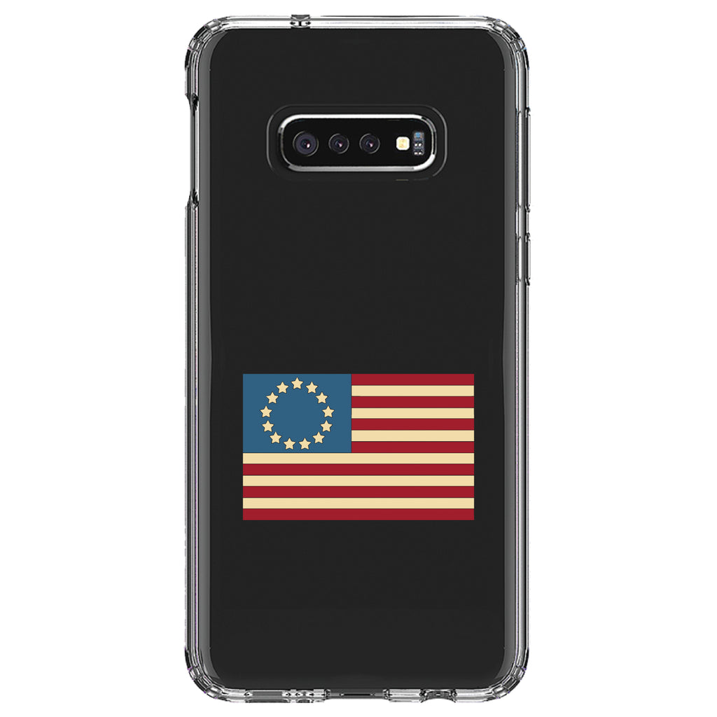 USA Colonial Flag Red White & Blue Clear Shockproof iPhone Case, view 18