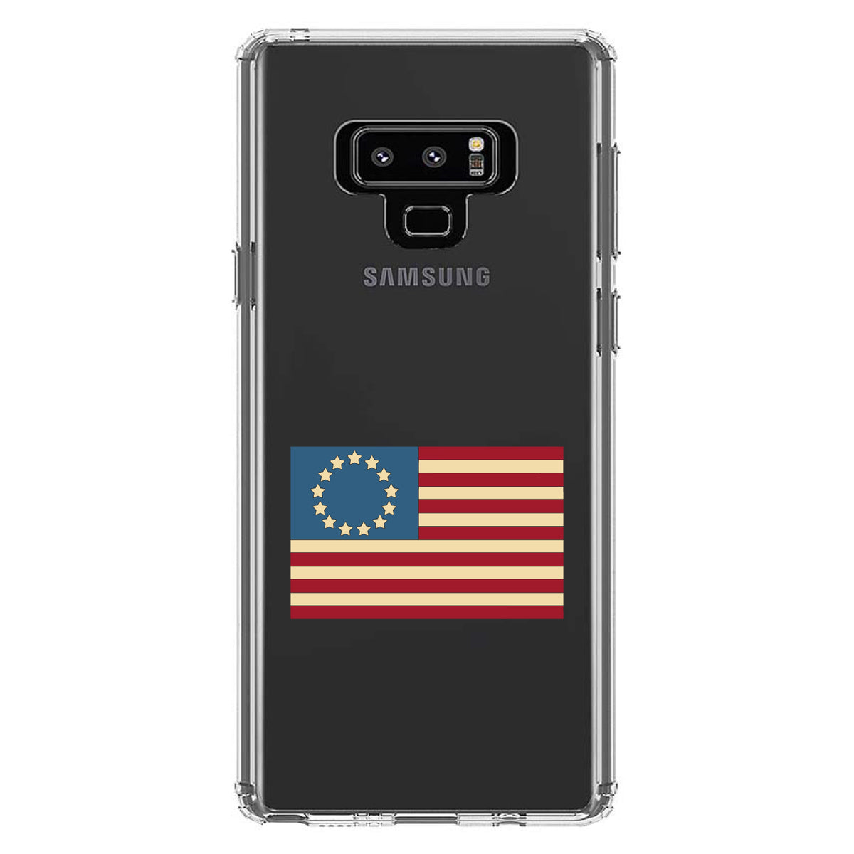 USA Colonial Flag Red White & Blue Clear Shockproof iPhone Case, view 11