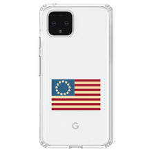 DistinctInk® Clear Shockproof Hybrid Case for Apple iPhone / Samsung Galaxy / Google Pixel - USA Colonial Flag Red White & Blue