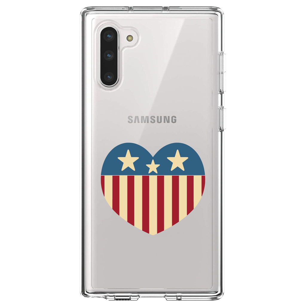 USA Heart Flag Red White & Blue Clear Shockproof iPhone Case, view 9