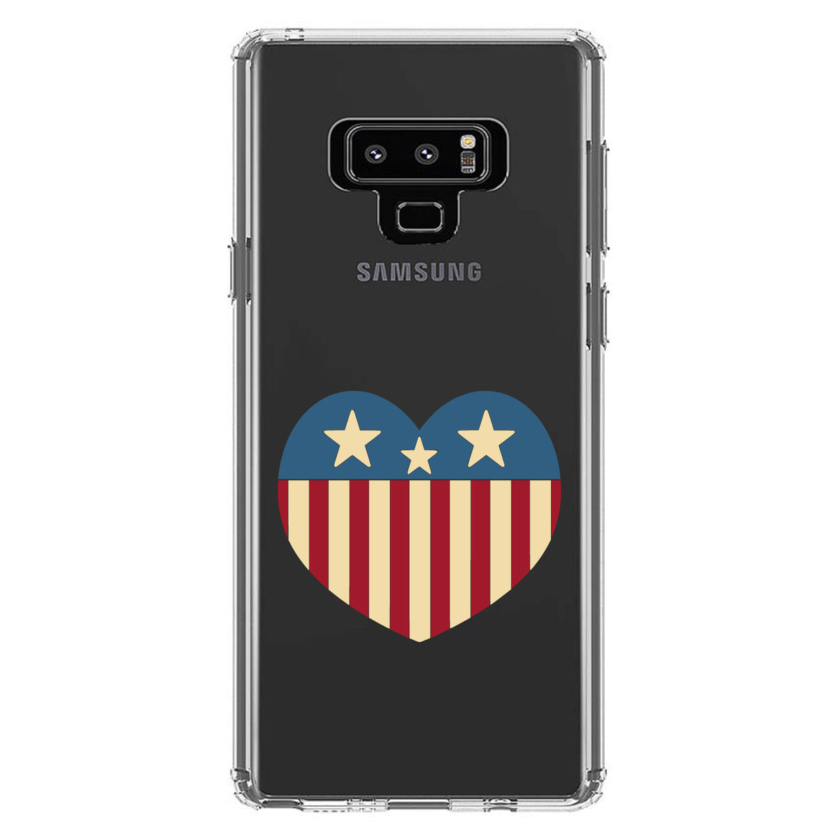 USA Heart Flag Red White & Blue Clear Shockproof iPhone Case, view 11
