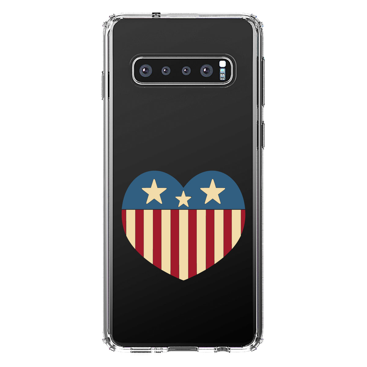 USA Heart Flag Red White & Blue Clear Shockproof iPhone Case, view 17