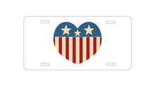 DistinctInk Custom Aluminum Decorative Vanity Front License Plate - USA Heart Flag Red White & Blue