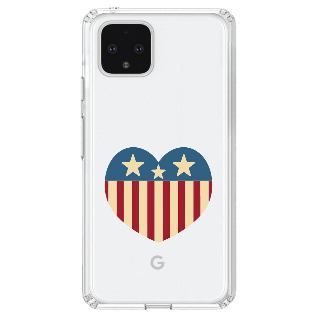 USA Heart Flag Red White & Blue Clear Shockproof iPhone Case, view 24