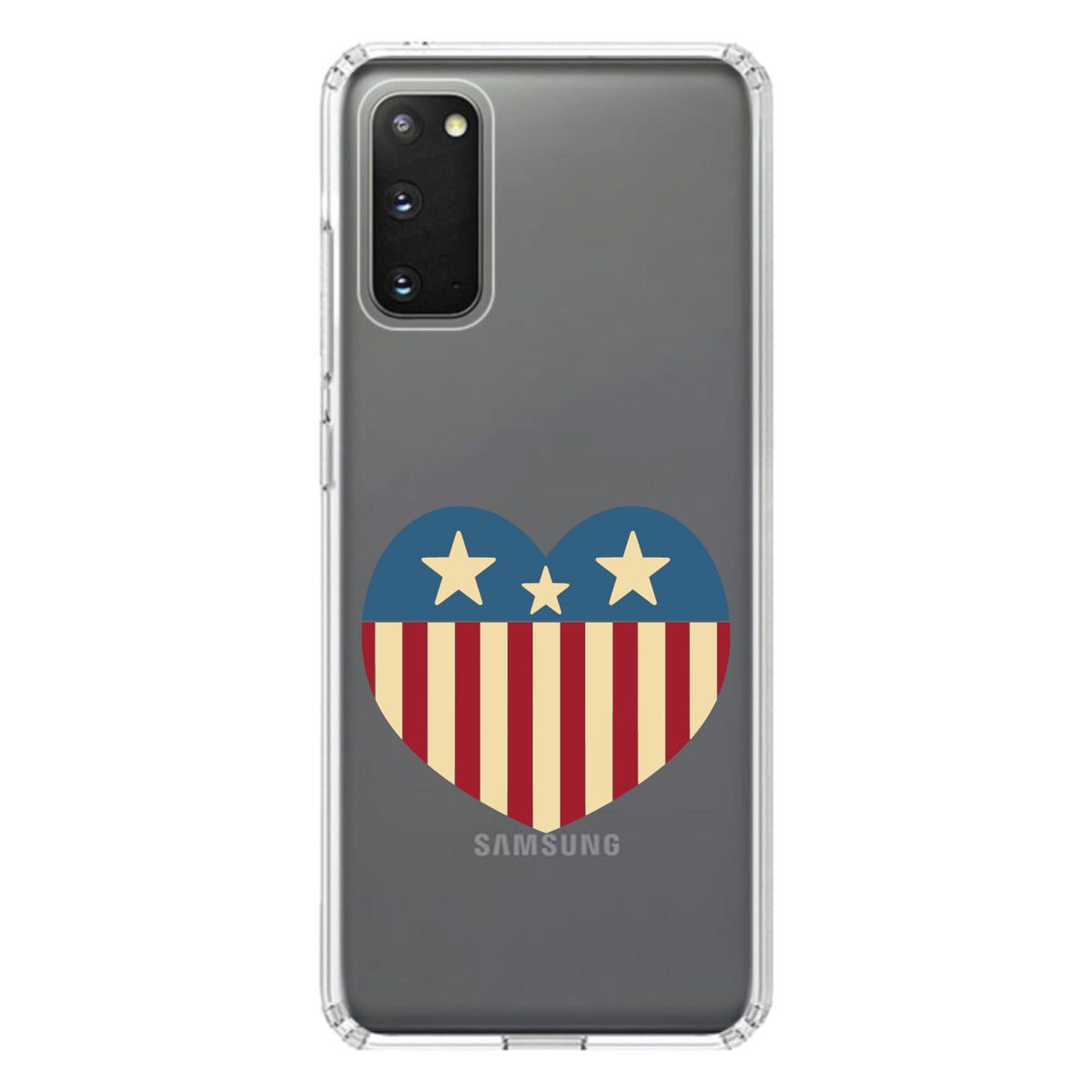 USA Heart Flag Red White & Blue Clear Shockproof iPhone Case, view 14