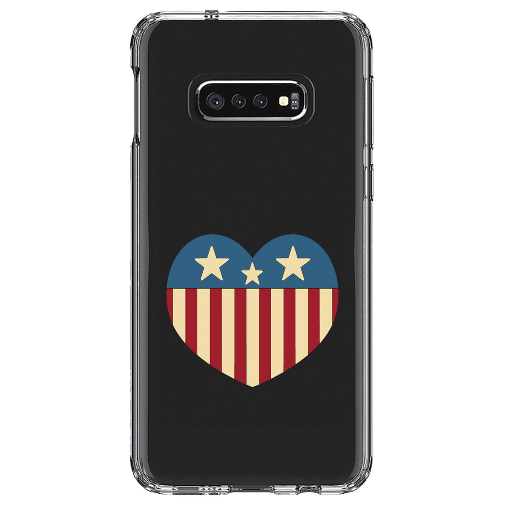 USA Heart Flag Red White & Blue Clear Shockproof iPhone Case, view 18