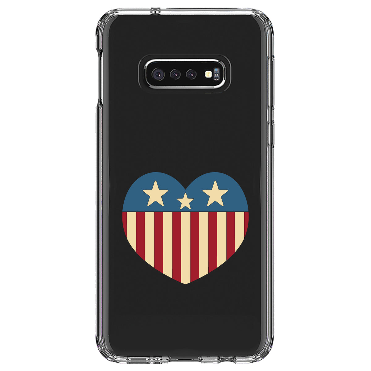 USA Heart Flag Red White & Blue Clear Shockproof iPhone Case, view 18