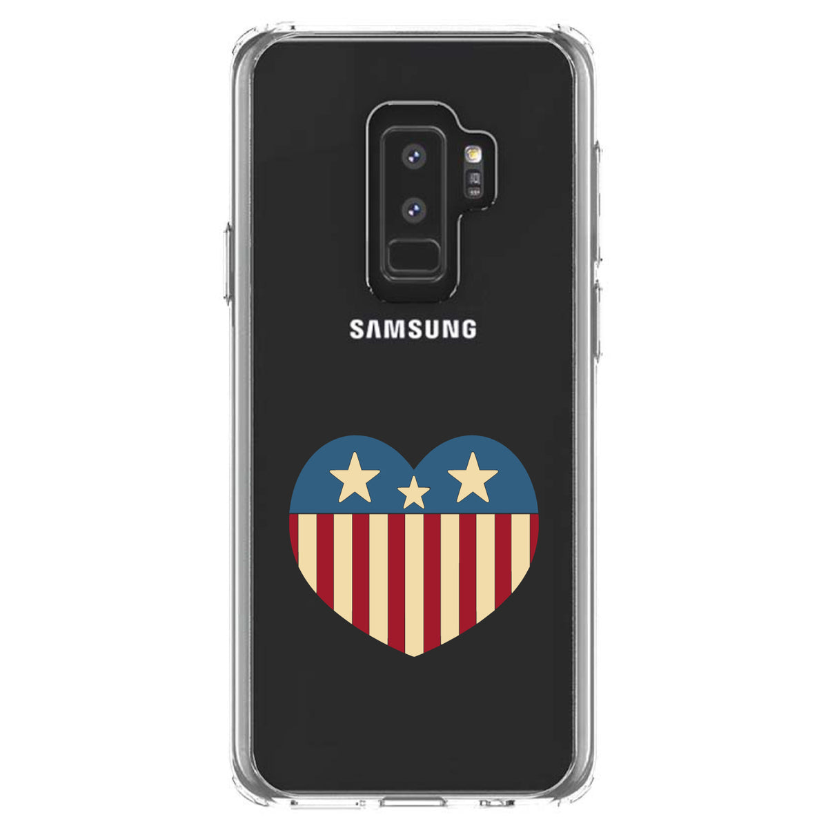 USA Heart Flag Red White & Blue Clear Shockproof iPhone Case, view 20