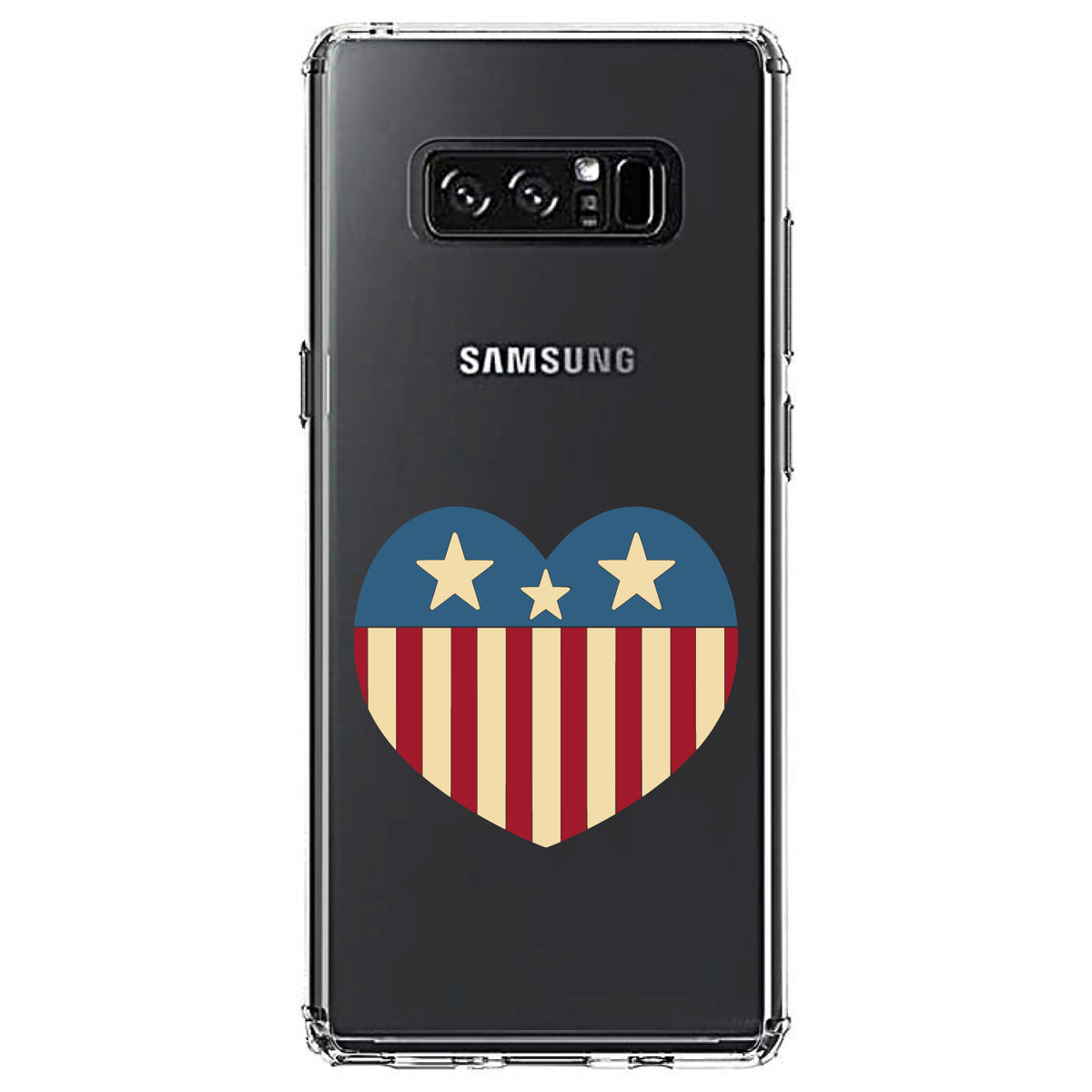 USA Heart Flag Red White & Blue Clear Shockproof iPhone Case, view 12