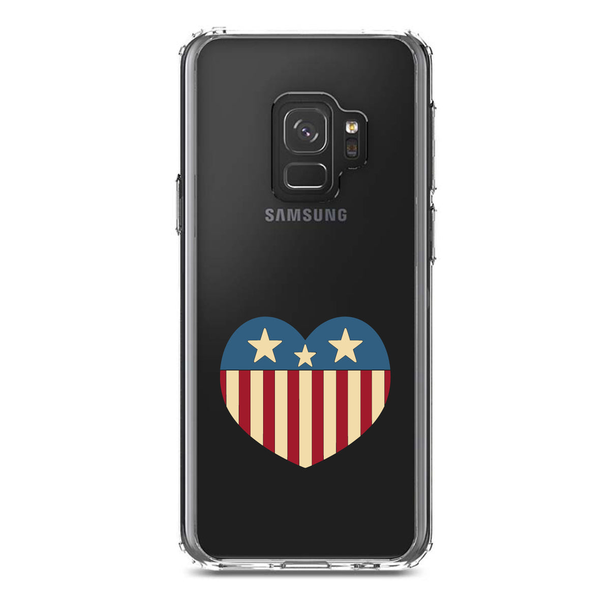 USA Heart Flag Red White & Blue Clear Shockproof iPhone Case, view 19