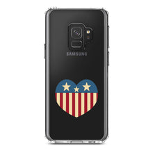 DistinctInk® Clear Shockproof Hybrid Case for Apple iPhone / Samsung Galaxy / Google Pixel - USA Heart Flag Red White & Blue