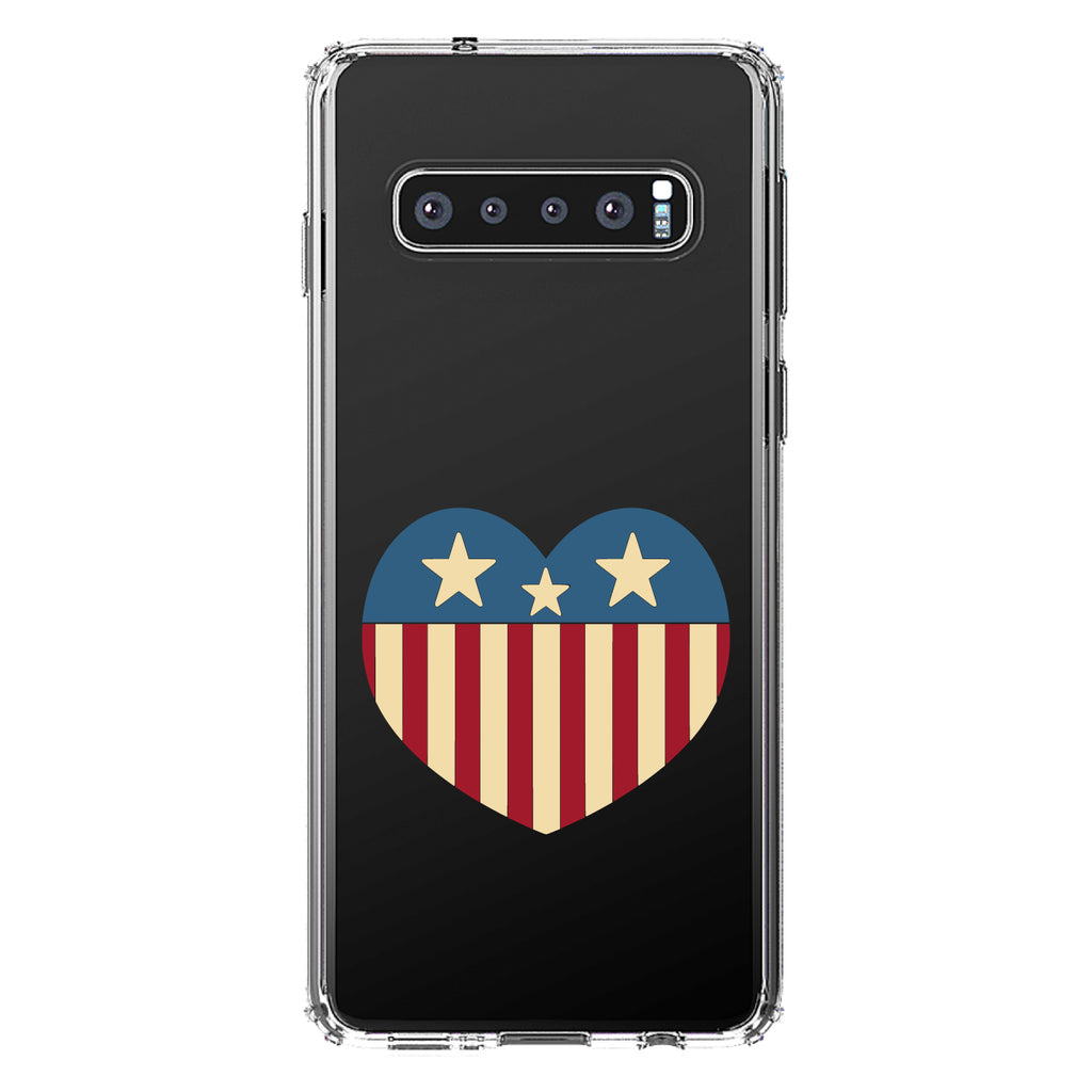 USA Heart Flag Red White & Blue Clear Shockproof iPhone Case, view 16