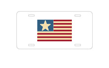 DistinctInk Custom Aluminum Decorative Vanity Front License Plate - USA Single Star Flag Red White & Blue