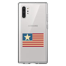 DistinctInk® Clear Shockproof Hybrid Case for Apple iPhone / Samsung Galaxy / Google Pixel - USA Single Star Flag Red White & Blue