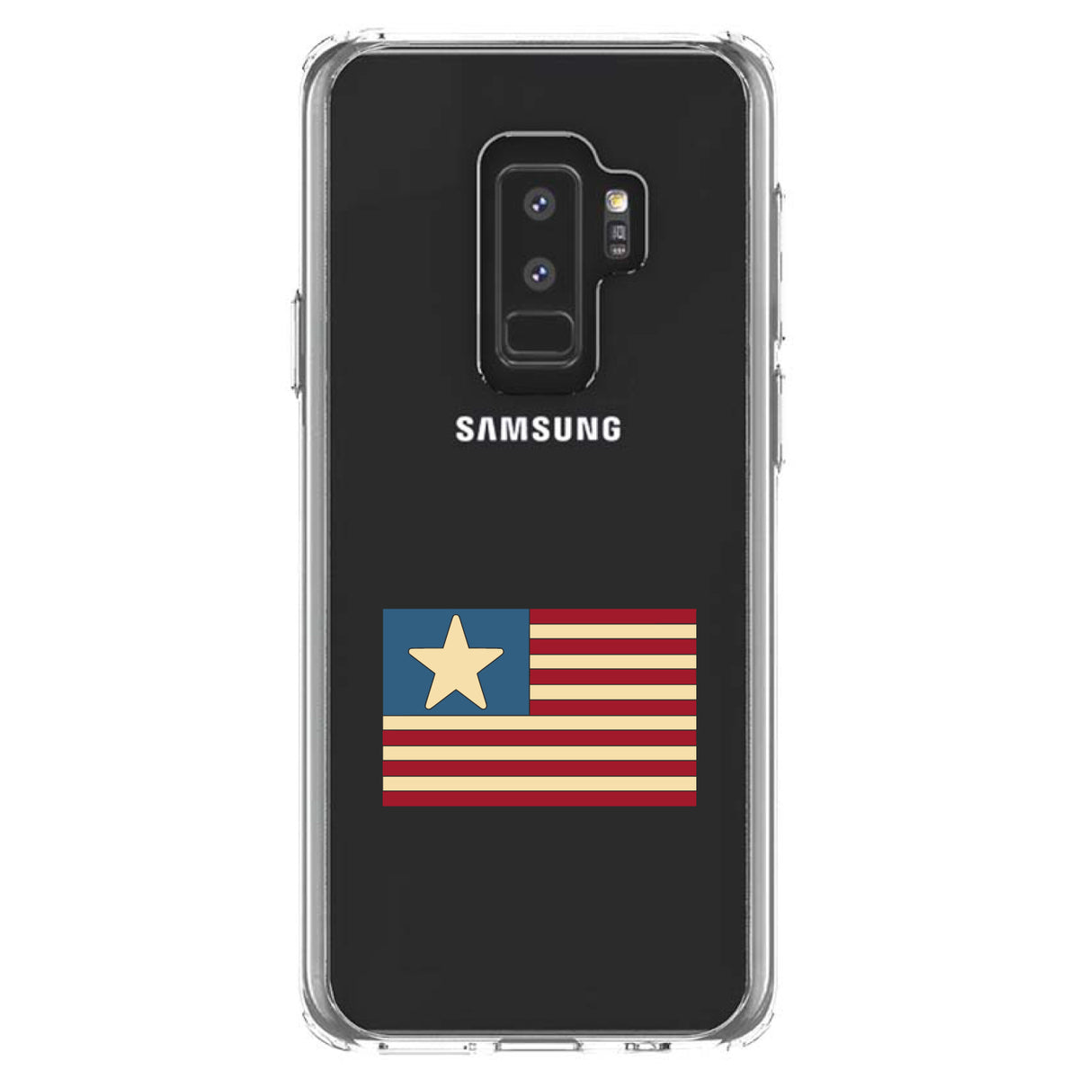 USA Single Star Flag Red White & Blue Clear Shockproof iPhone Case, view 20