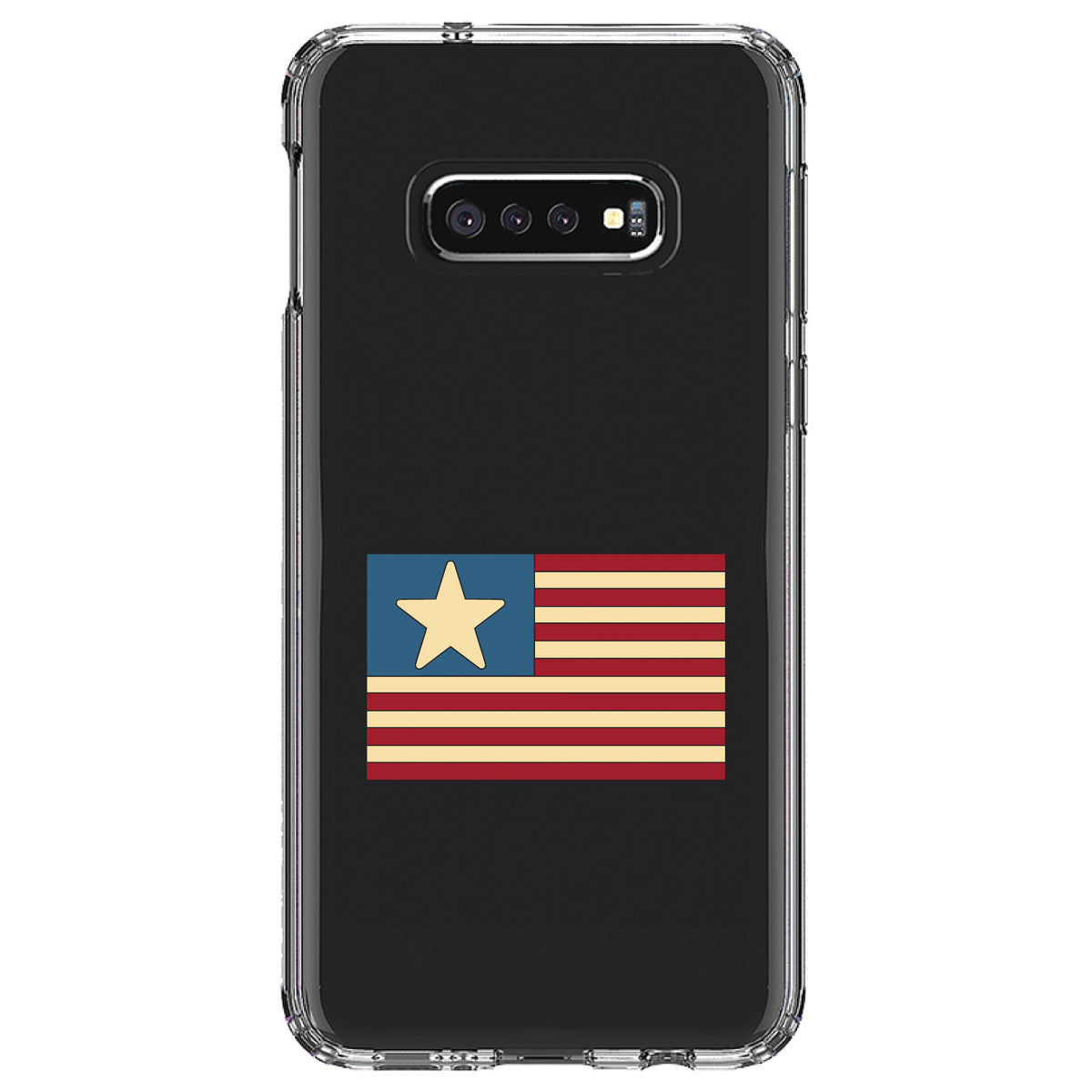 USA Single Star Flag Red White & Blue Clear Shockproof iPhone Case, view 18