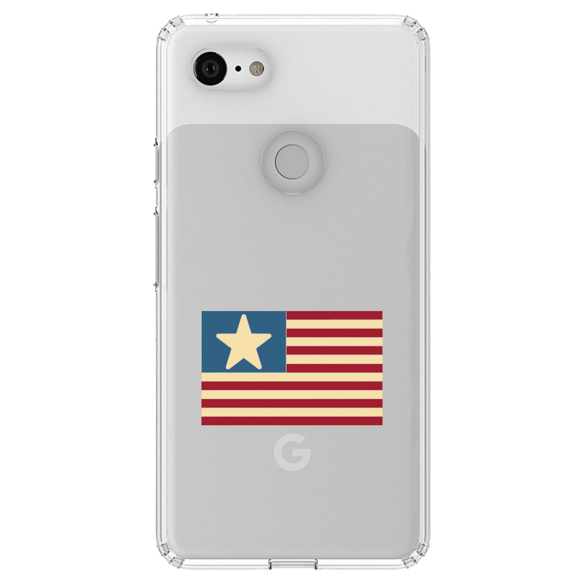 USA Single Star Flag Red White & Blue Clear Shockproof iPhone Case, view 22