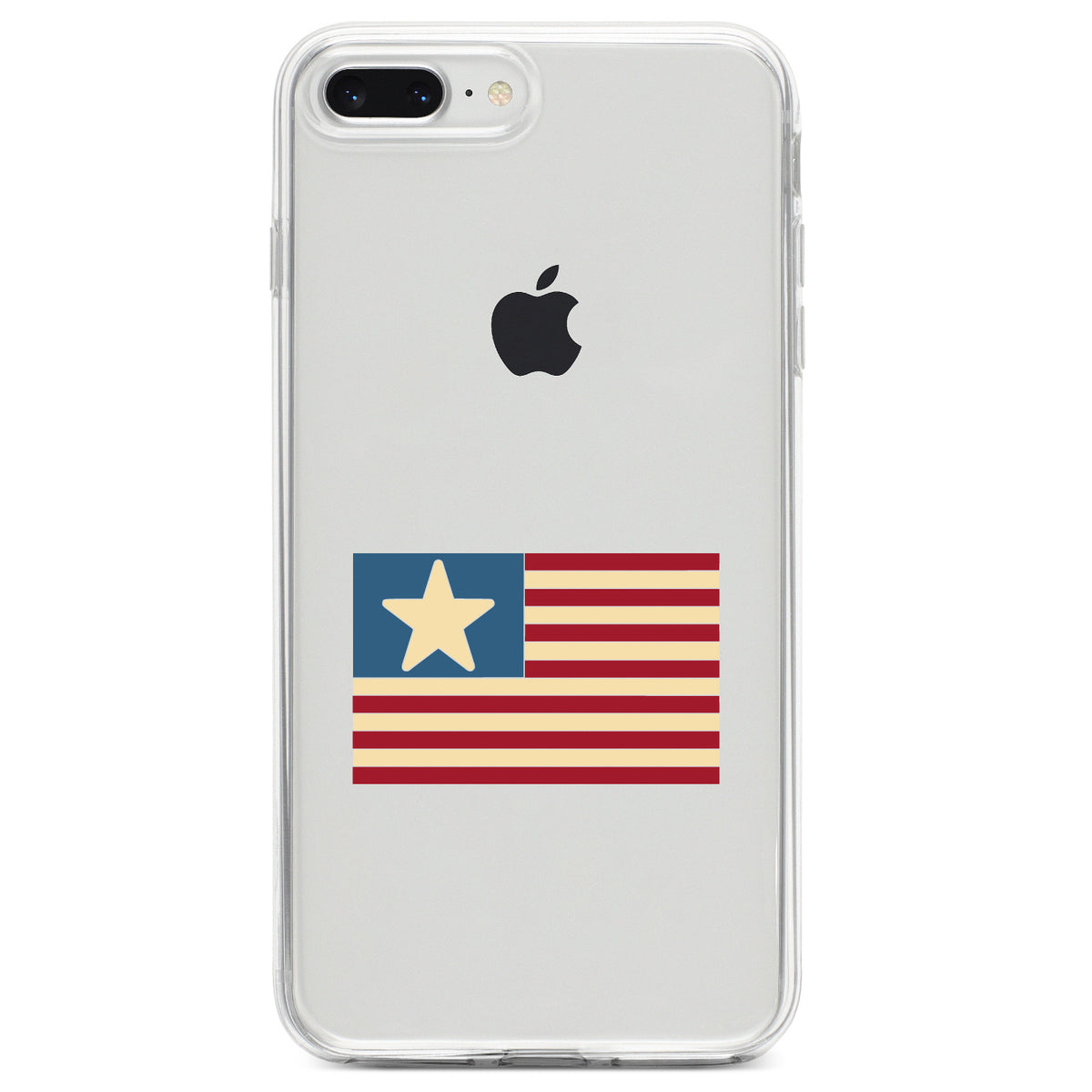 USA Single Star Flag Red White & Blue Clear Shockproof iPhone Case, view 6