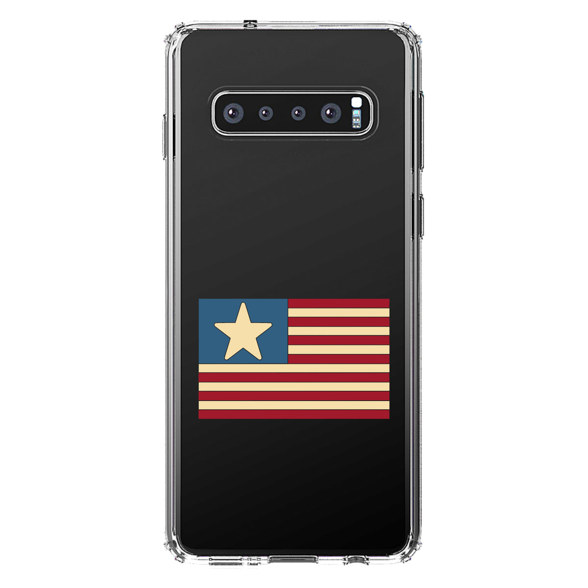 USA Single Star Flag Red White & Blue Clear Shockproof iPhone Case, view 17