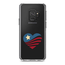 DistinctInk® Clear Shockproof Hybrid Case for Apple iPhone / Samsung Galaxy / Google Pixel - USA Heart Flag Single Star