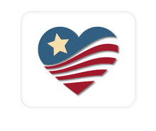 DistinctInk Custom Foam Rubber Mouse Pad - 1/4" Thick - USA Heart Flag Single Star