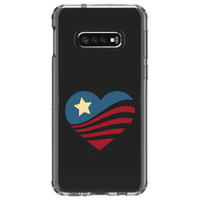 DistinctInk® Clear Shockproof Hybrid Case for Apple iPhone / Samsung Galaxy / Google Pixel - USA Heart Flag Single Star