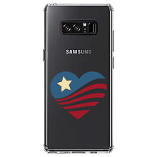 DistinctInk® Clear Shockproof Hybrid Case for Apple iPhone / Samsung Galaxy / Google Pixel - USA Heart Flag Single Star