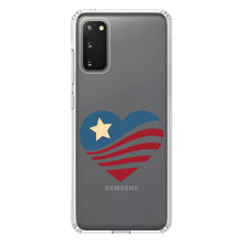 DistinctInk® Clear Shockproof Hybrid Case for Apple iPhone / Samsung Galaxy / Google Pixel - USA Heart Flag Single Star