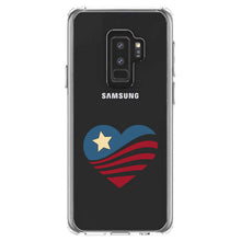 DistinctInk® Clear Shockproof Hybrid Case for Apple iPhone / Samsung Galaxy / Google Pixel - USA Heart Flag Single Star