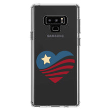 DistinctInk® Clear Shockproof Hybrid Case for Apple iPhone / Samsung Galaxy / Google Pixel - USA Heart Flag Single Star