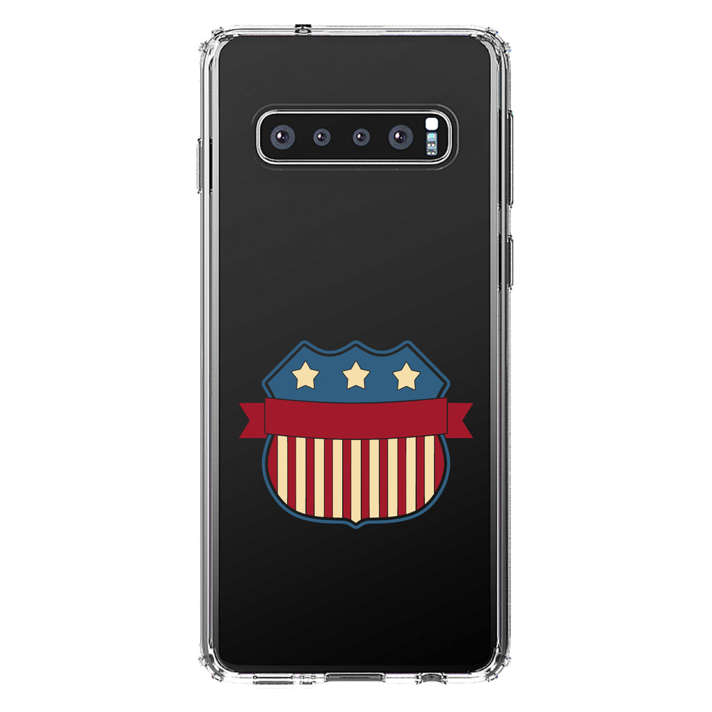 USA Badge Flag Red White & Blue Clear Shockproof iPhone Case, view 16