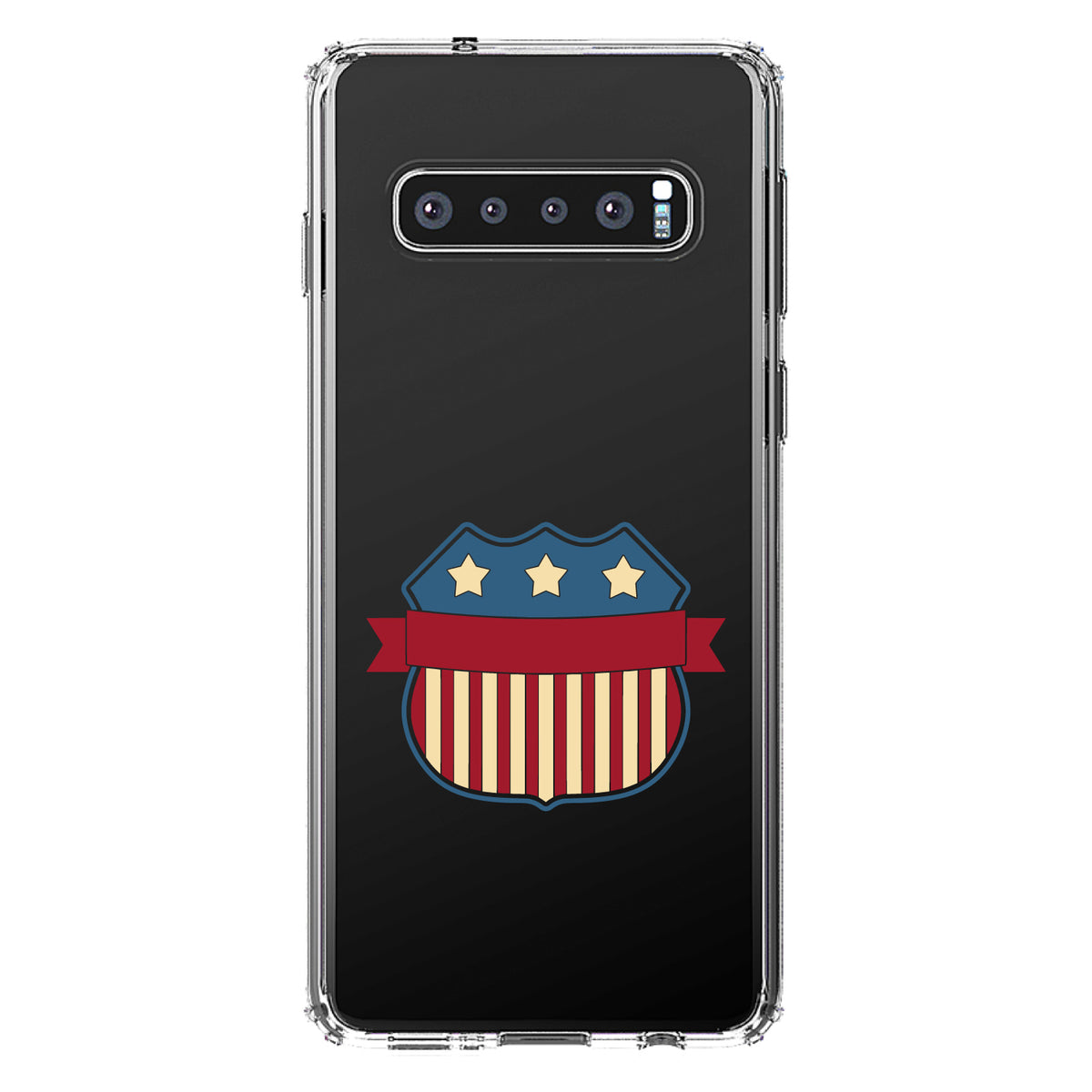 USA Badge Flag Red White & Blue Clear Shockproof iPhone Case, view 16