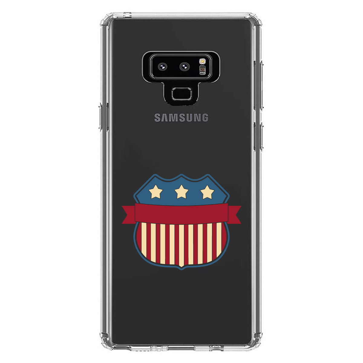 USA Badge Flag Red White & Blue Clear Shockproof iPhone Case, view 11