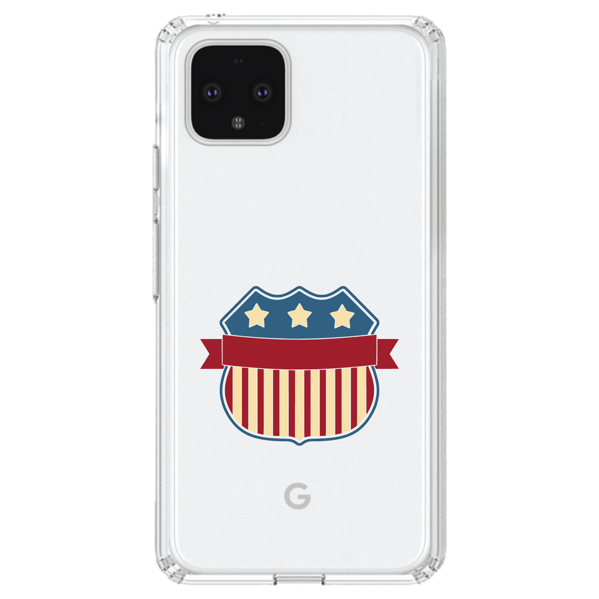 USA Badge Flag Red White & Blue Clear Shockproof iPhone Case, view 23