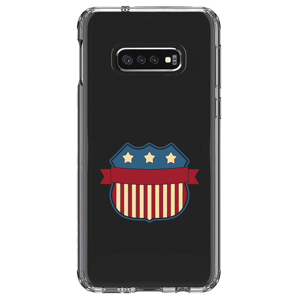 USA Badge Flag Red White & Blue Clear Shockproof iPhone Case, view 18