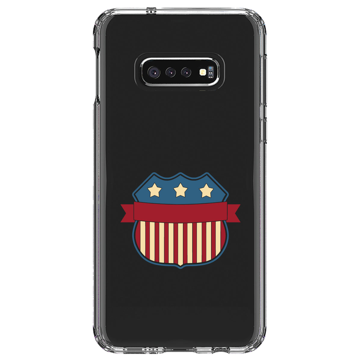 USA Badge Flag Red White & Blue Clear Shockproof iPhone Case, view 18