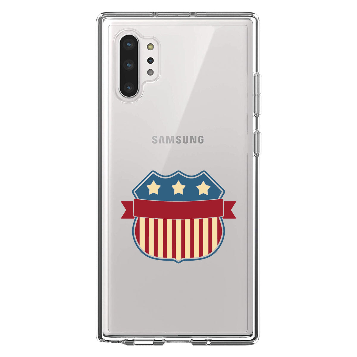 USA Badge Flag Red White & Blue Clear Shockproof iPhone Case, view 10