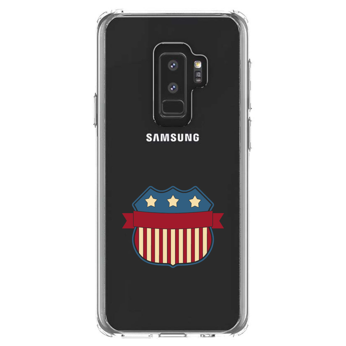 USA Badge Flag Red White & Blue Clear Shockproof iPhone Case, view 20