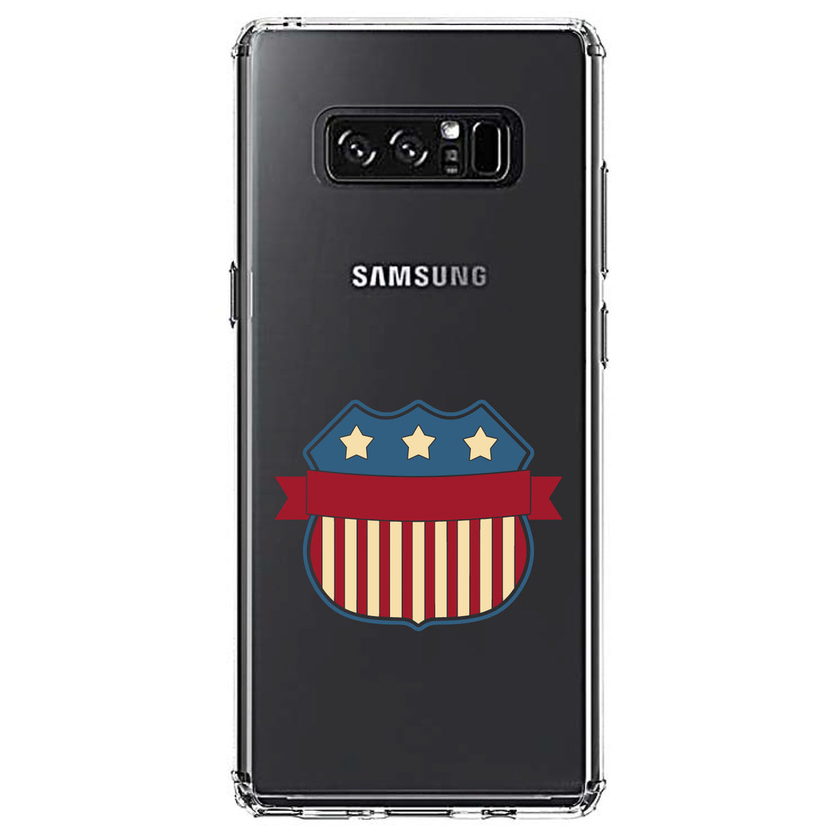 USA Badge Flag Red White & Blue Clear Shockproof iPhone Case, view 12