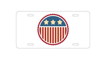 DistinctInk Custom Aluminum Decorative Vanity Front License Plate - USA Seal Flag Red White & Blue