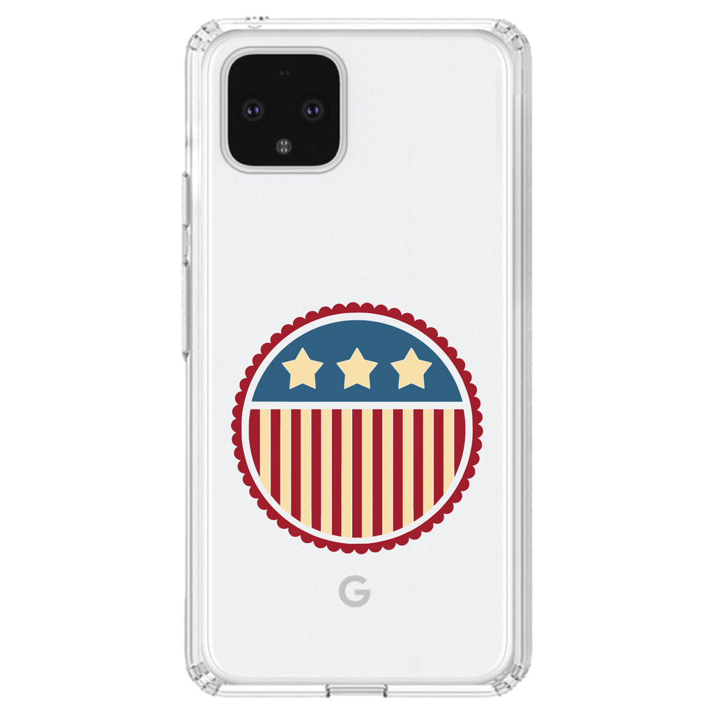 USA Seal Flag Red White & Blue Clear Shockproof iPhone Case, view 23