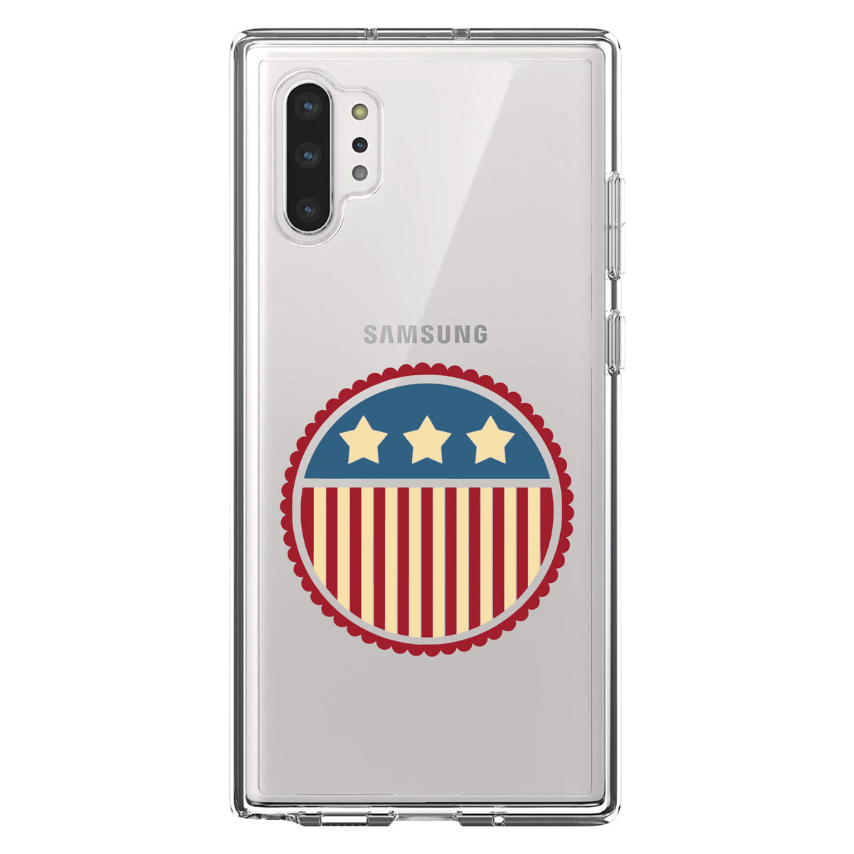 USA Seal Flag Red White & Blue Clear Shockproof iPhone Case, view 10