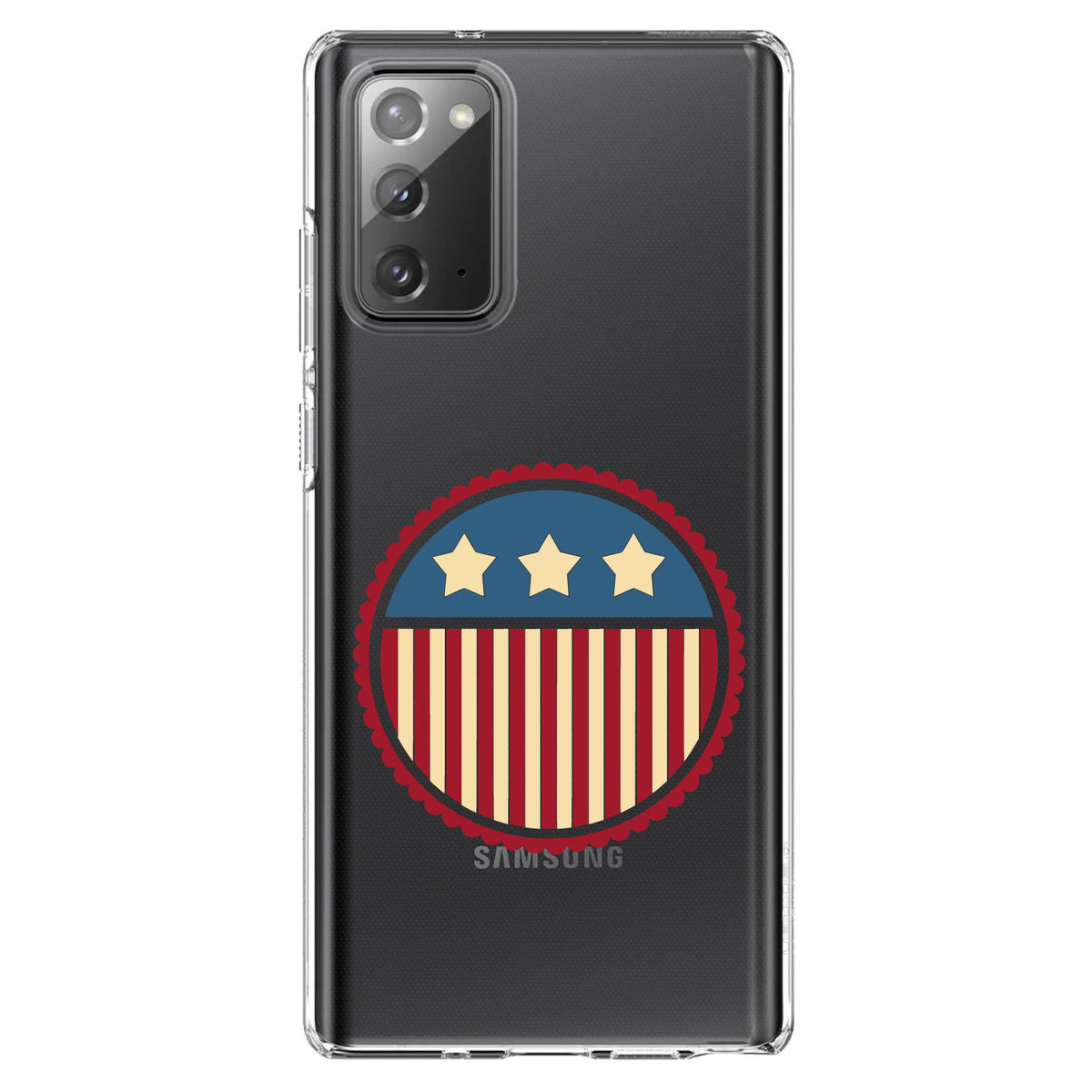 USA Seal Flag Red White & Blue Clear Shockproof iPhone Case, view 8