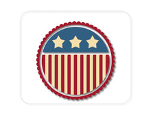 DistinctInk Custom Foam Rubber Mouse Pad - 1/4" Thick - USA Seal Flag Red White & Blue