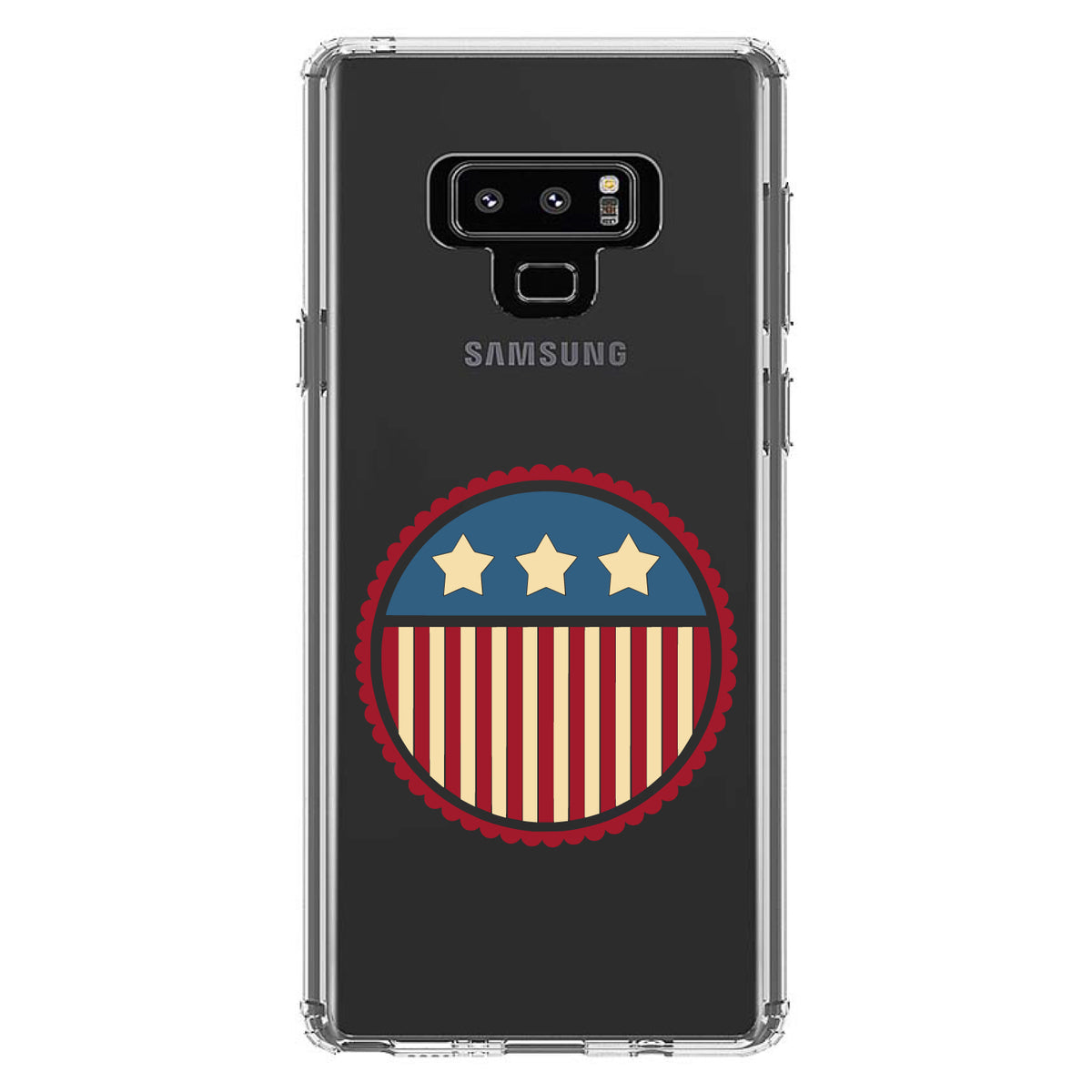 USA Seal Flag Red White & Blue Clear Shockproof iPhone Case, view 11