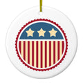 USA Seal Flag Red White & Blue Ceramic Ornament